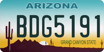 AZ license plate BDG5191