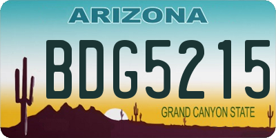 AZ license plate BDG5215