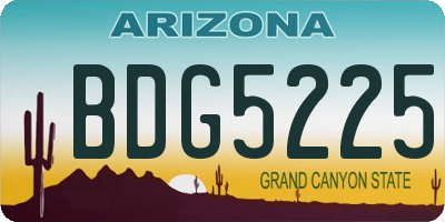 AZ license plate BDG5225