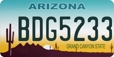 AZ license plate BDG5233