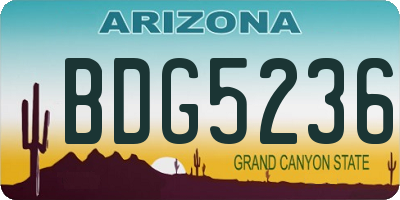 AZ license plate BDG5236