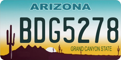 AZ license plate BDG5278