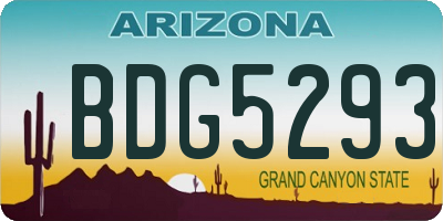 AZ license plate BDG5293