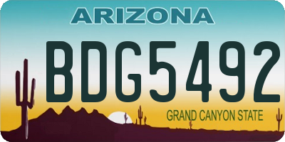 AZ license plate BDG5492