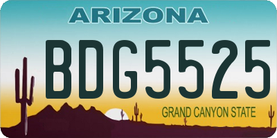 AZ license plate BDG5525