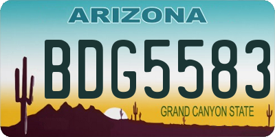 AZ license plate BDG5583