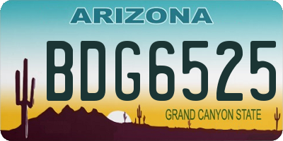 AZ license plate BDG6525