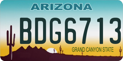 AZ license plate BDG6713