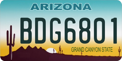 AZ license plate BDG6801