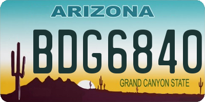 AZ license plate BDG6840