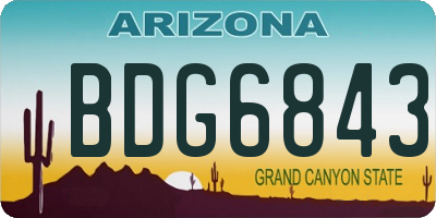 AZ license plate BDG6843