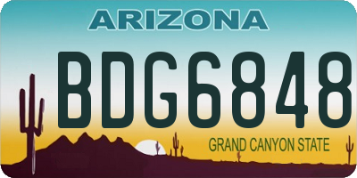 AZ license plate BDG6848