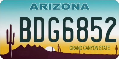 AZ license plate BDG6852