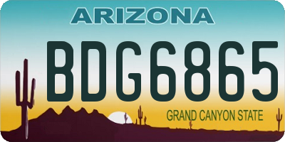 AZ license plate BDG6865