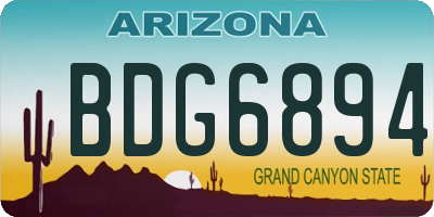 AZ license plate BDG6894