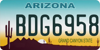 AZ license plate BDG6958