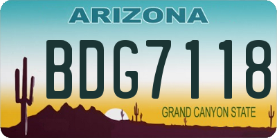 AZ license plate BDG7118