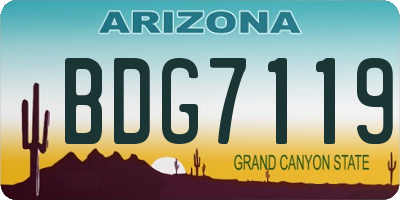 AZ license plate BDG7119