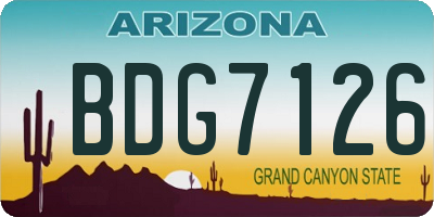 AZ license plate BDG7126