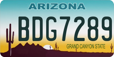 AZ license plate BDG7289