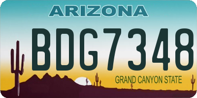 AZ license plate BDG7348