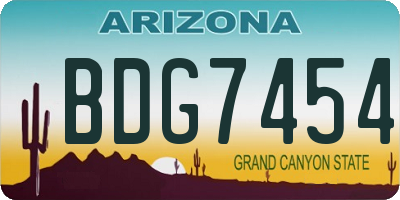 AZ license plate BDG7454