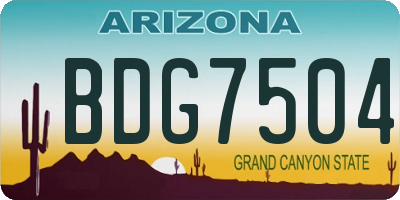 AZ license plate BDG7504