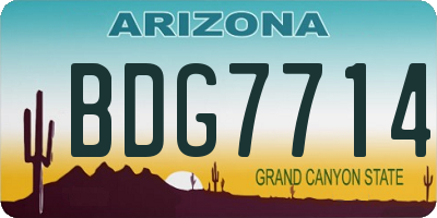 AZ license plate BDG7714