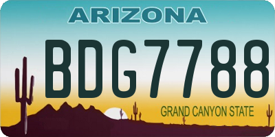 AZ license plate BDG7788