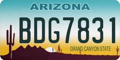 AZ license plate BDG7831