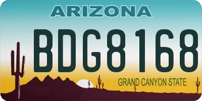 AZ license plate BDG8168