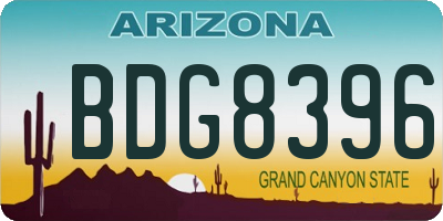 AZ license plate BDG8396