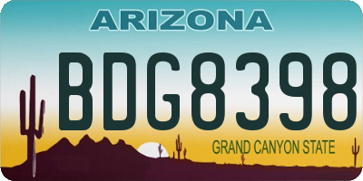 AZ license plate BDG8398