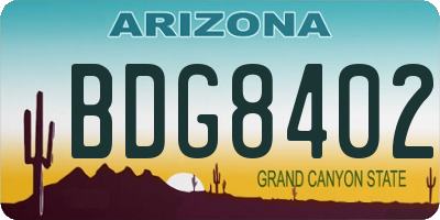 AZ license plate BDG8402