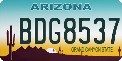 AZ license plate BDG8537