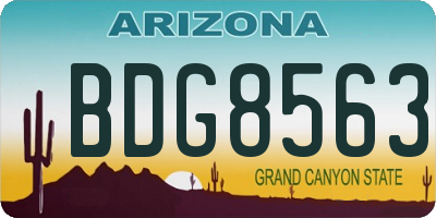 AZ license plate BDG8563