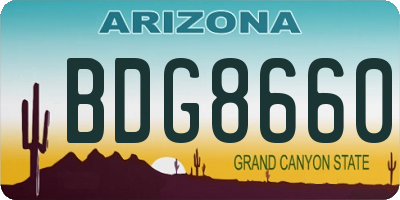 AZ license plate BDG8660