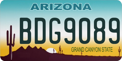 AZ license plate BDG9089