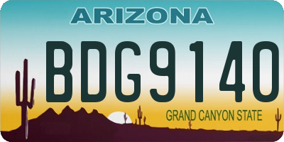 AZ license plate BDG9140
