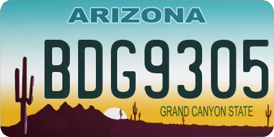 AZ license plate BDG9305