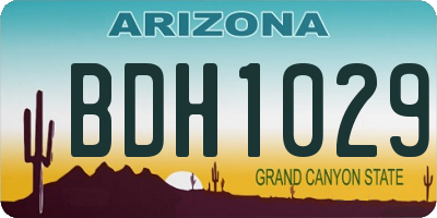 AZ license plate BDH1029