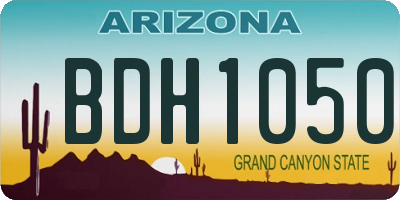 AZ license plate BDH1050