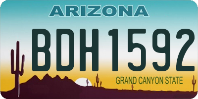AZ license plate BDH1592