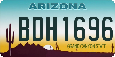 AZ license plate BDH1696