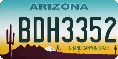 AZ license plate BDH3352