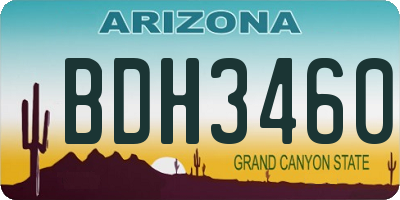 AZ license plate BDH3460