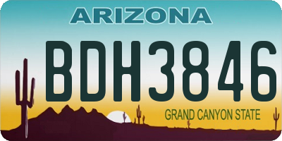 AZ license plate BDH3846