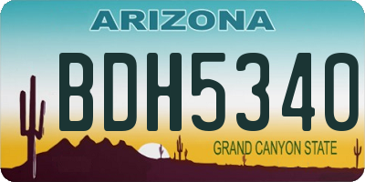 AZ license plate BDH5340