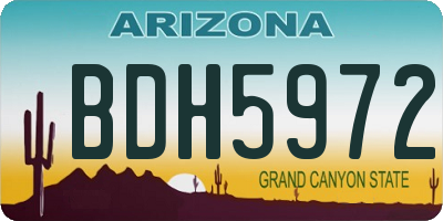 AZ license plate BDH5972