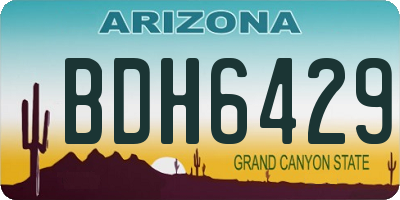 AZ license plate BDH6429